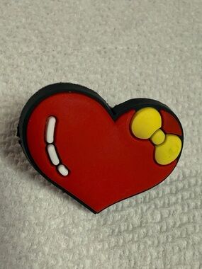 Red Heart Shoe Charm with Yellow Bow
